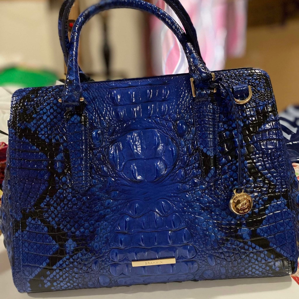 Brahmin Small Finley Blue Viper